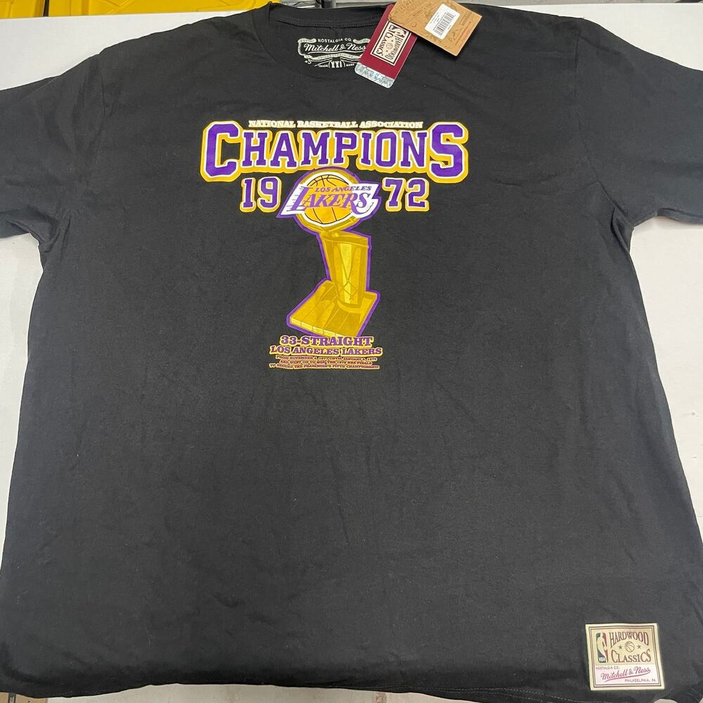 Los Angeles Lakers Mitchell & Ness 1972 Champions T-Shirt NWT *See Notes*
